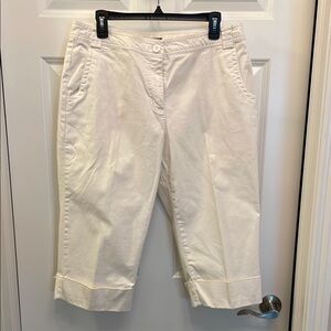 a.n.a. White cuffed Capris EUC 14